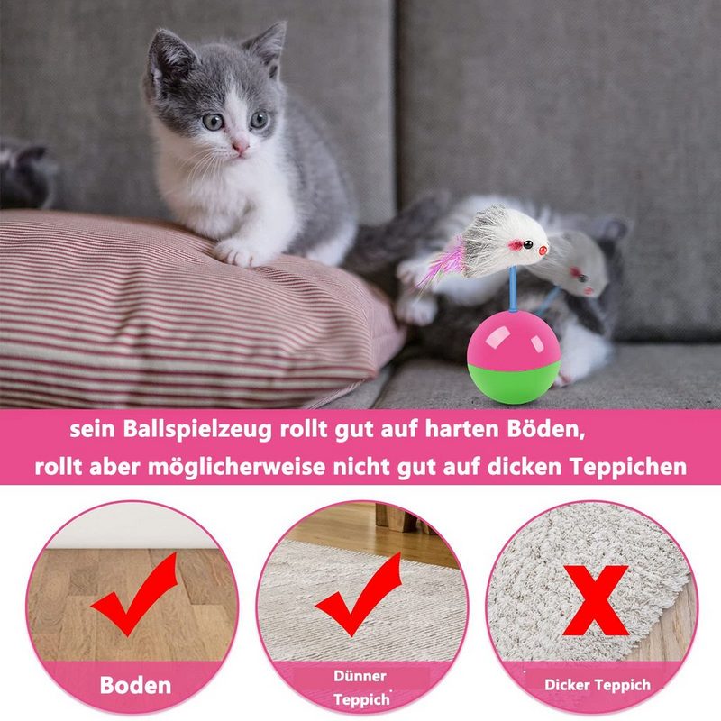Housruse Tier-Intelligenzspielzeug Katzenspielzeug Stehaufmännchen MausTumbler Spielzeug - fehlinger-versand