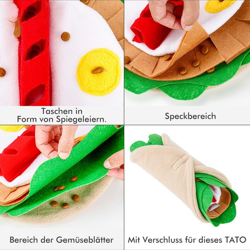 LAPA HOME Tier-Intelligenzspielzeug Schnüffelmatte Tier-Intelligenzspielzeug Hund Schnüffelteppich (1-tlg) Spielteppich rund Faltbare fördert Futtersuche - fehlinger-versand