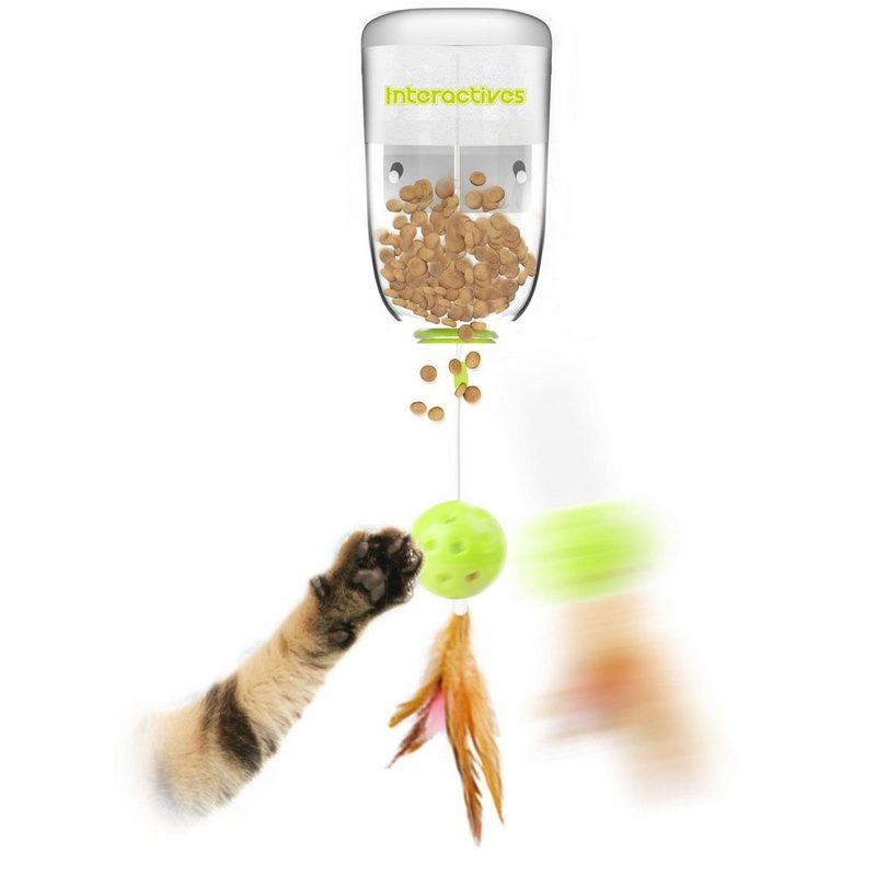 all for paws Tier-Intelligenzspielzeug Interaktives Katzenspielzeug Treat Dispenser Kunststoff Futterspender inkl. Halterung z.B. für Tischkante - fehlinger-versand