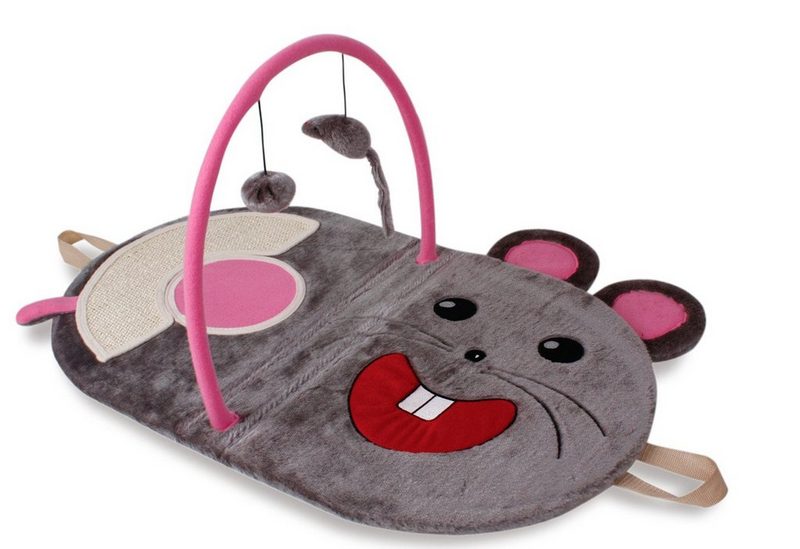 HEIM Plüschmaus Spiel-und Kratzbrett Holz Plüsch BxTxH: 55x72x32 cm - fehlinger-versand