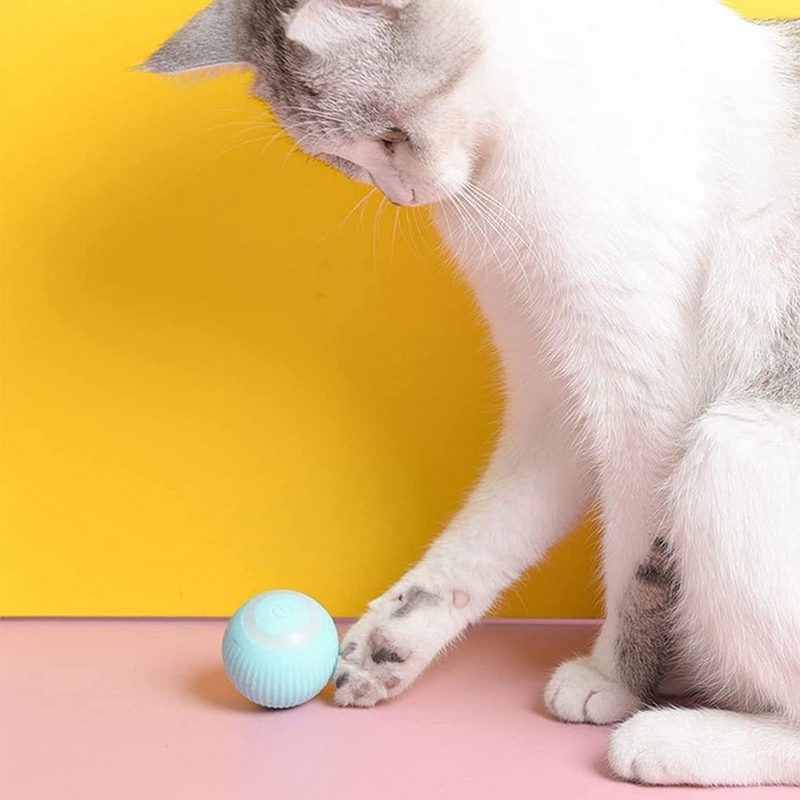 NUODWELL Tier-Beschäftigungsspielzeug Elektrisch Katzenspielzeug mit LED-Licht360° Selbstdrehender Ball - fehlinger-versand