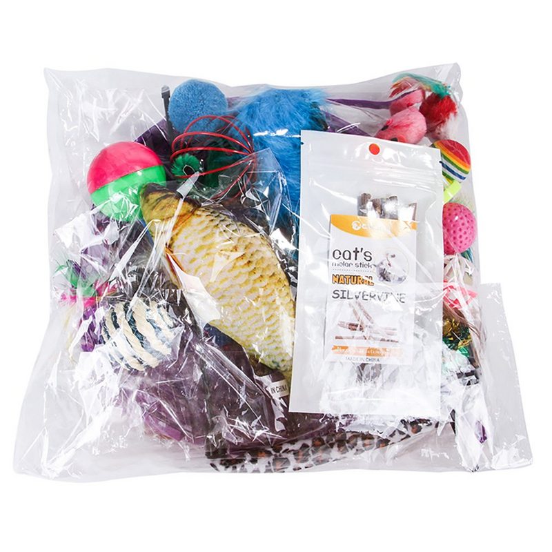 Angel's Pride Katzenangel Katzenspielzeug Set 28 Teile mit Katzentunnel Bälle Federspielzeug (28 Stück) - fehlinger-versand