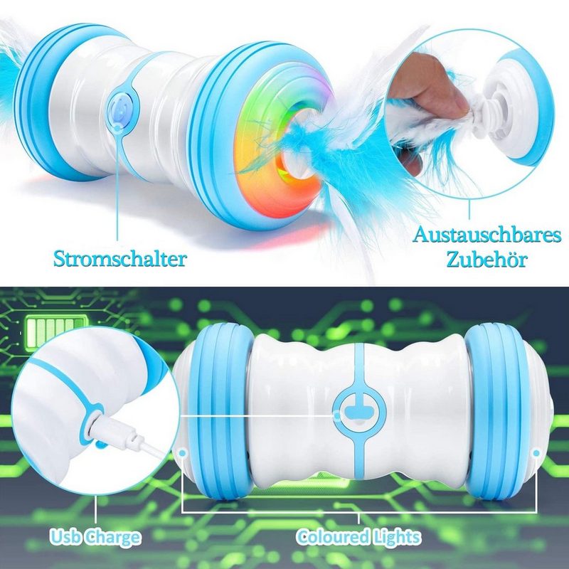 zggzerg Tier-Beschäftigungsspielzeug Interaktives Elektrischer Katzenspielzeug Farbenfrohe LED Spielzeug - fehlinger-versand