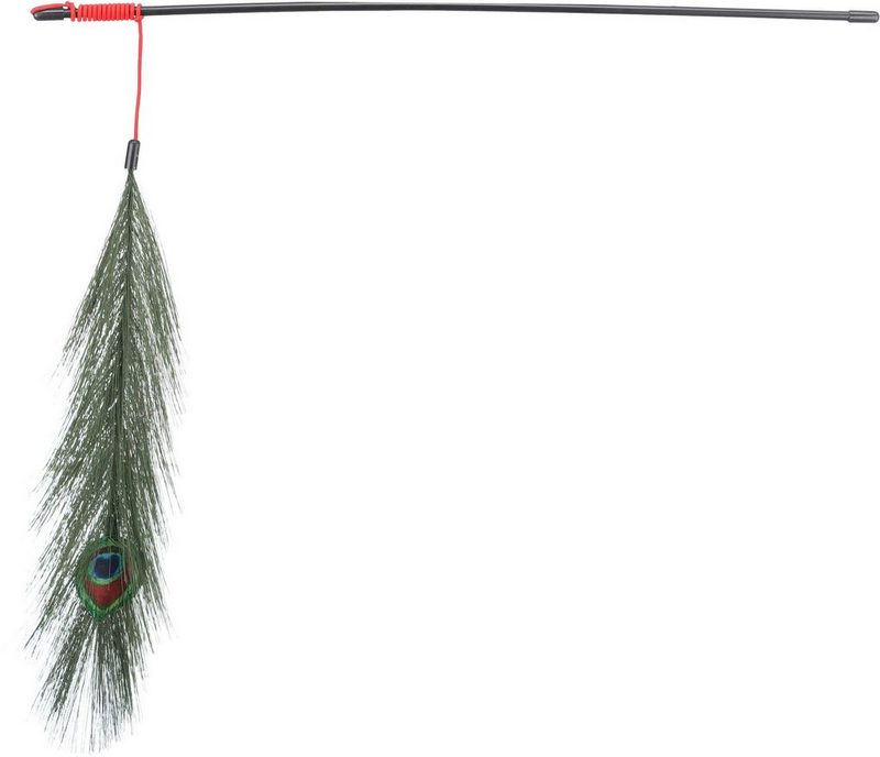 TRIXIE Tier-Intelligenzspielzeug Spielangel Pfauenfeder Kunststoff - fehlinger-versand