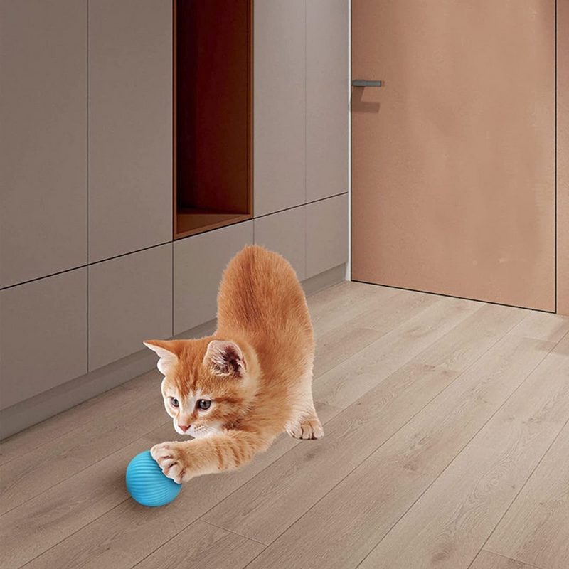 Tier-Intelligenzspielzeug Interaktives Katzenspielzeug Ball Katzenball mit LED-Licht USB Wiederaufladbares 360° Selbstdrehender Elektrisch Ball für Katzen - fehlinger-versand