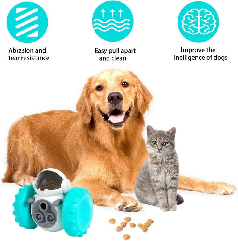 XDeer Tier-Intelligenzspielzeug Haustiere Leckerlispielzeug Interaktives Hundespielzeug Automatischer Langlebiger Puzzle Spielzeug Intelligenz Slow-Feeder das IQ und die Verdauung von Haustieren zu verbessernHundespielzeug in Roboterform Packung Entw - fehlinger-versand