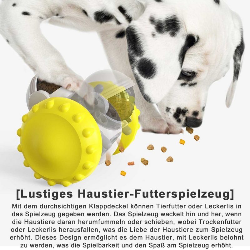 Rosnek Snackball Interaktives Tumbler Spielzeug Fütterung für Hunde Katzen Haustiere Slow Feeder Leckerli Ball - fehlinger-versand