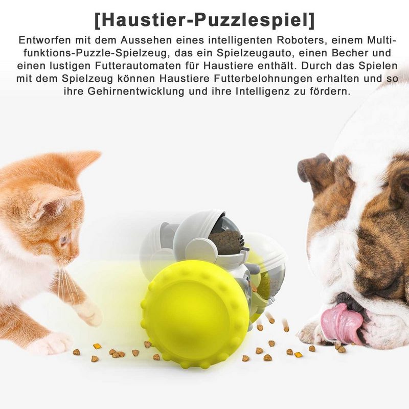 Rosnek Snackball Interaktives Tumbler Spielzeug Fütterung für Hunde Katzen Haustiere Slow Feeder Leckerli Ball - fehlinger-versand